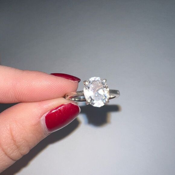 925 Silver ring with Center stone - 7.5 - Picture 3 of 5